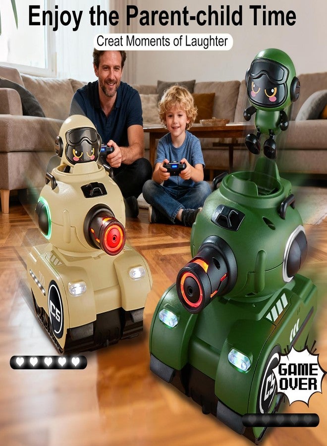 أو بيست دبابات قتالية تعمل بالتحكم عن بعد، مزودة بنظام الأشعة تحت الحمراء، سيارات هواية تعمل بالتحكم عن بعد، دبابة تطلق النار مع محطة HP، ألعاب عسكرية، هدايا عيد الميلاد والكريسماس للأولاد والبنات من عمر 6 إلى 12 سنة، عبوة من قطعتين - Image 5